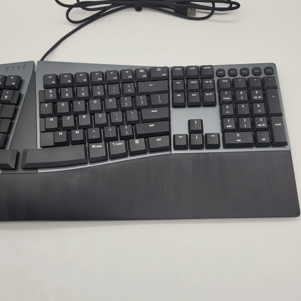 Ergonomic Wired‎ Keyboard Brown Switches Split Layout USB Mac Win Black – Perixx